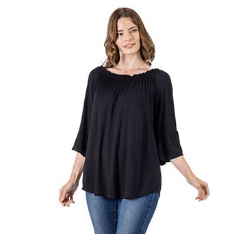 Women's 24Seven Comfort Apparel Bell Sleeve Tunic Top