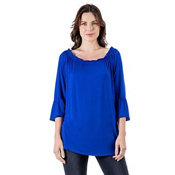 Women's 24Seven Comfort Apparel Bell Sleeve Tunic Top