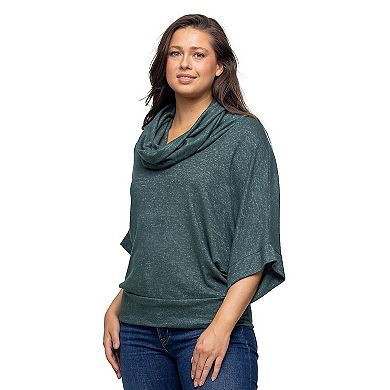 Women's 24Seven Comfort Apparel Cowl Neck Sweater Top