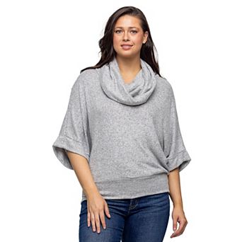 Women's 24Seven Comfort Apparel Cowl Neck Sweater Top
