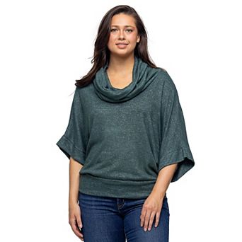 Women's 24Seven Comfort Apparel Cowl Neck Sweater Top