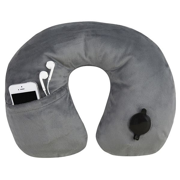 Travelon Deluxe Inflatable Pillow - Gray