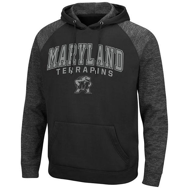 Adult Maryland Terrapins Blackout Raglan Pullover Hoodie