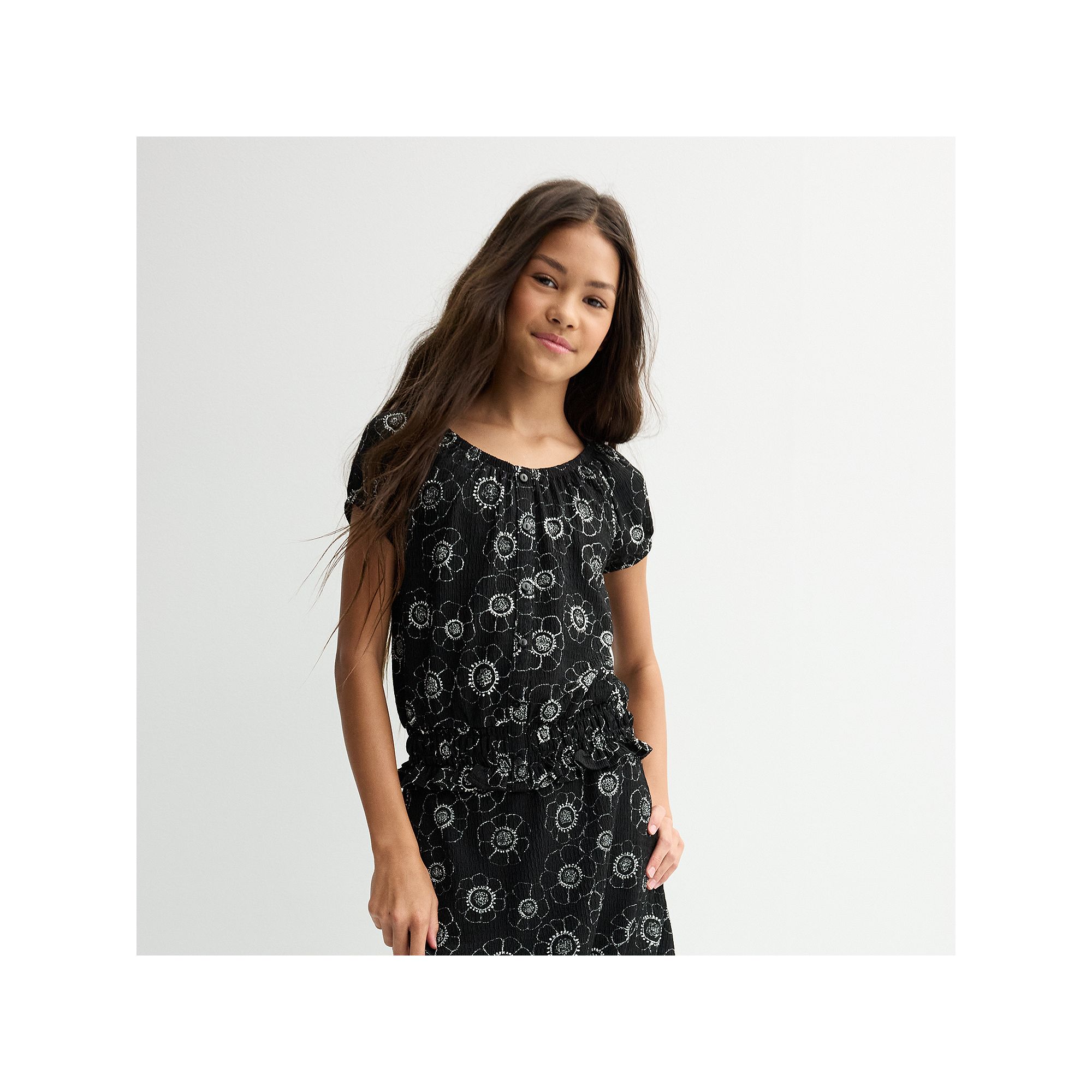 Girls 6-20 SO® Textured Knit Bubble Hem Top in Regular & Plus Size, Girls