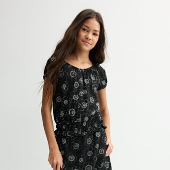 Girls 6-20 SO® Textured Knit Bubble Hem Top in Regular & Plus Size