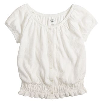 Girls 6-20 SO® Textured Knit Bubble Hem Top in Regular & Plus Size
