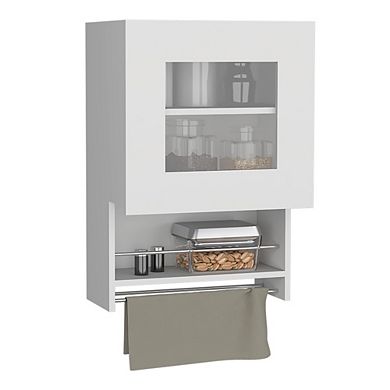 DEPOT E-SHOP Ithaca Kitchen Wall Cabinet with Towel and Spice Rack