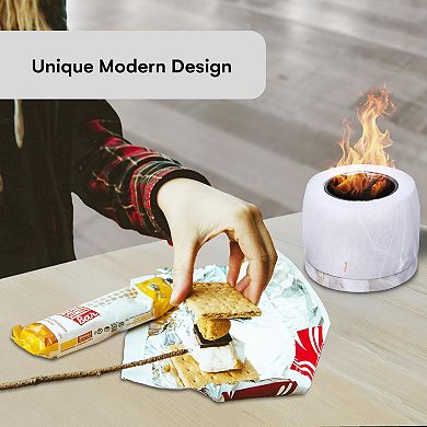 Smartpeas Marble-effect Ceramic Tabletop Fire Pit