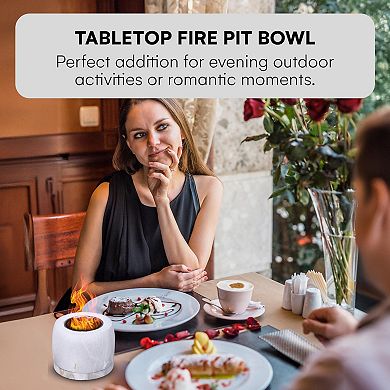 Smartpeas Marble-effect Ceramic Tabletop Fire Pit