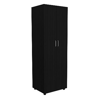 Allen 3 Piece Bedroom Set, London Armoire + 2 Omaha Nightstands, Black