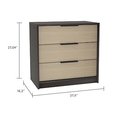 DEPOT E-SHOP Norene 2 Piece Bedroom Set, London Armoire + Egeo 3 Drawers Dresser