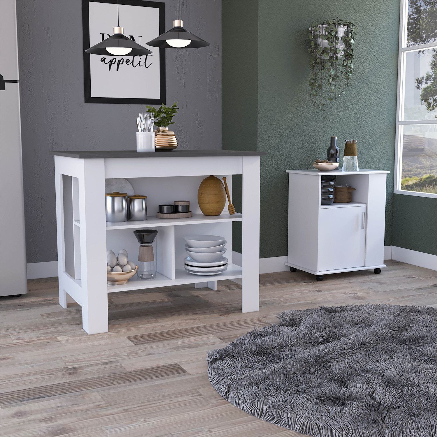DEPOT E-SHOP Kitchen Island and Pantry - Thumbnail 2