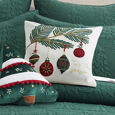 Levtex Home O Christmas Tree Green "Tis the Season" Throw Pillow