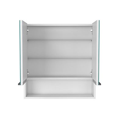 DEPOT E-SHOP Tatacoa Mirror Medicine Cabinet, One Open Shelf, Three Interior Shelves, White