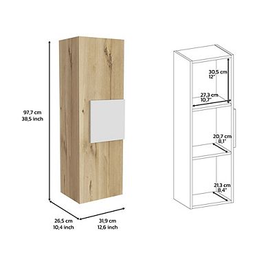 DEPOT E-SHOP Magna Medicine Single Door Cabinet, Three Shelves
