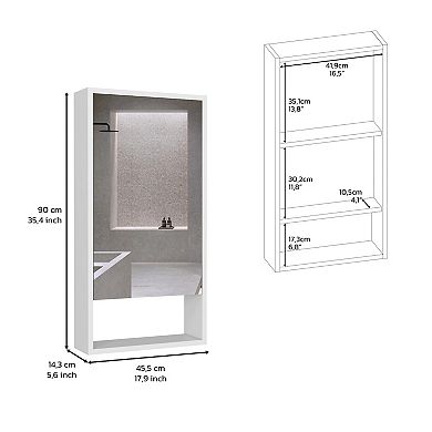 DEPOT E-SHOP Palermo Medicine Single Door Cabinet, Two Interior Shelves, One External Shelf