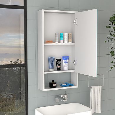 DEPOT E-SHOP Palermo Medicine Single Door Cabinet, Two Interior Shelves, One External Shelf