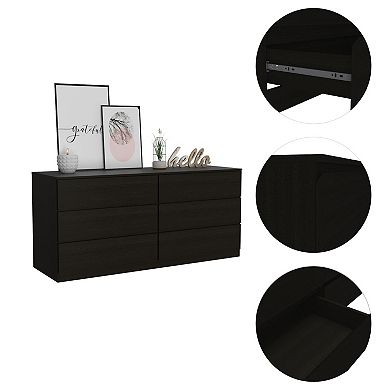 DEPOT E-SHOP Cocora 6 Drawer Double Dresser, Superior Top
