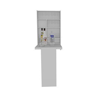 DEPOT E-SHOP Toscana Wall Foldable Table, Seven Interior Shelves, Wall Mounted
