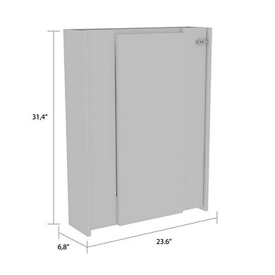 DEPOT E-SHOP Toscana Wall Foldable Table, Seven Interior Shelves, Wall Mounted