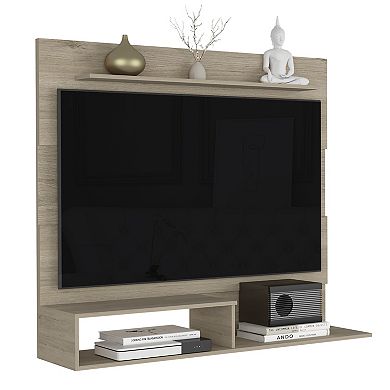 DEPOT E-SHOP Baden Floating Entertainment Center for TV´s up 55", Space For TV, Light Pine