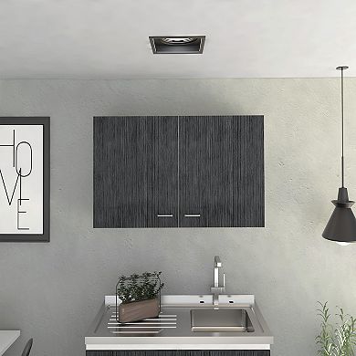 DEPOT E-SHOP Salento Wall Double Door Cabinet, Two Shelves