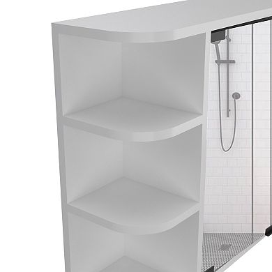 DEPOT E-SHOP Mirrored Medicine Cabinet, Six External Shelves, Three Interior Shelves