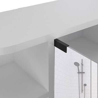 DEPOT E-SHOP Mirrored Medicine Cabinet, Six External Shelves, Three Interior Shelves