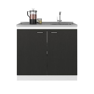 DEPOT E-SHOP Salento Freestanding Sink, Double Door Cabinet, Two Shelves