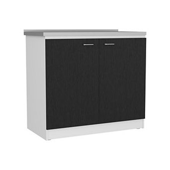 DEPOT E-SHOP Salento Freestanding Sink, Double Door Cabinet, Two Shelves