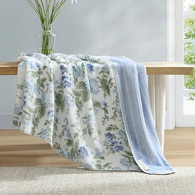 Laura Ashley Zoe Reversible Coco Flannel Throw