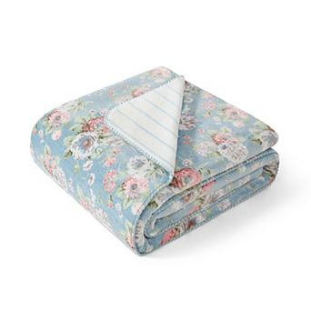 Laura Ashley Zoe Reversible Coco Flannel Throw