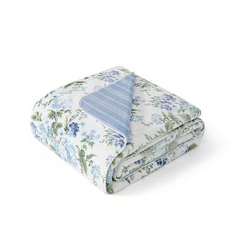 Laura Ashley Zoe Reversible Coco Flannel Throw