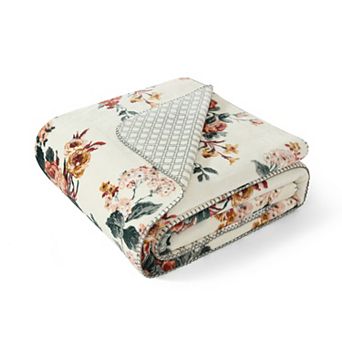 Laura Ashley Zoe Reversible Coco Flannel Throw