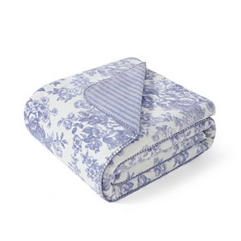 Laura Ashley Zoe Reversible Coco Flannel Throw
