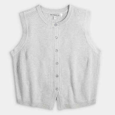 Juniors' madden girl Button Front Sweater Vest