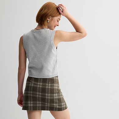 Juniors' madden girl Button Front Sweater Vest
