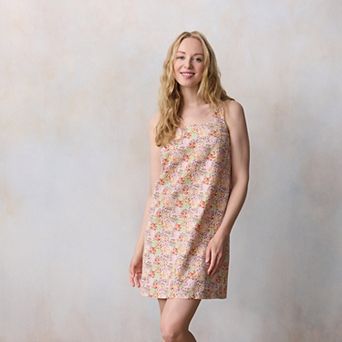 Petite LC Lauren Conrad Square Neck Shift Dress