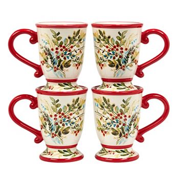 Certified International Christmas Gatherings 4 pc Mug Set