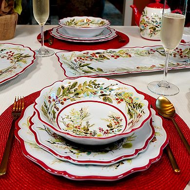 Certified International Christmas Gatherings 4 pc Dinner Plate Set