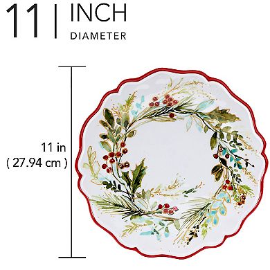 Certified International Christmas Gatherings 4 pc Dinner Plate Set