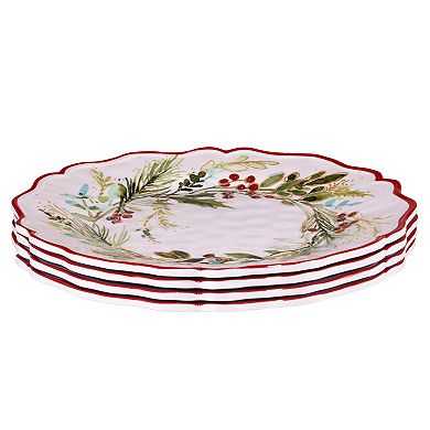 Certified International Christmas Gatherings 4 pc Dinner Plate Set