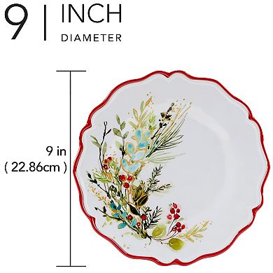 Certified International Christmas Gatherings 4 pc Salad Plate Set