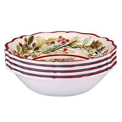 Certified International Christmas Gatherings 4 pc Bowl Set