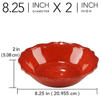 Certified International Red Crackle 4 pc Bowl Set