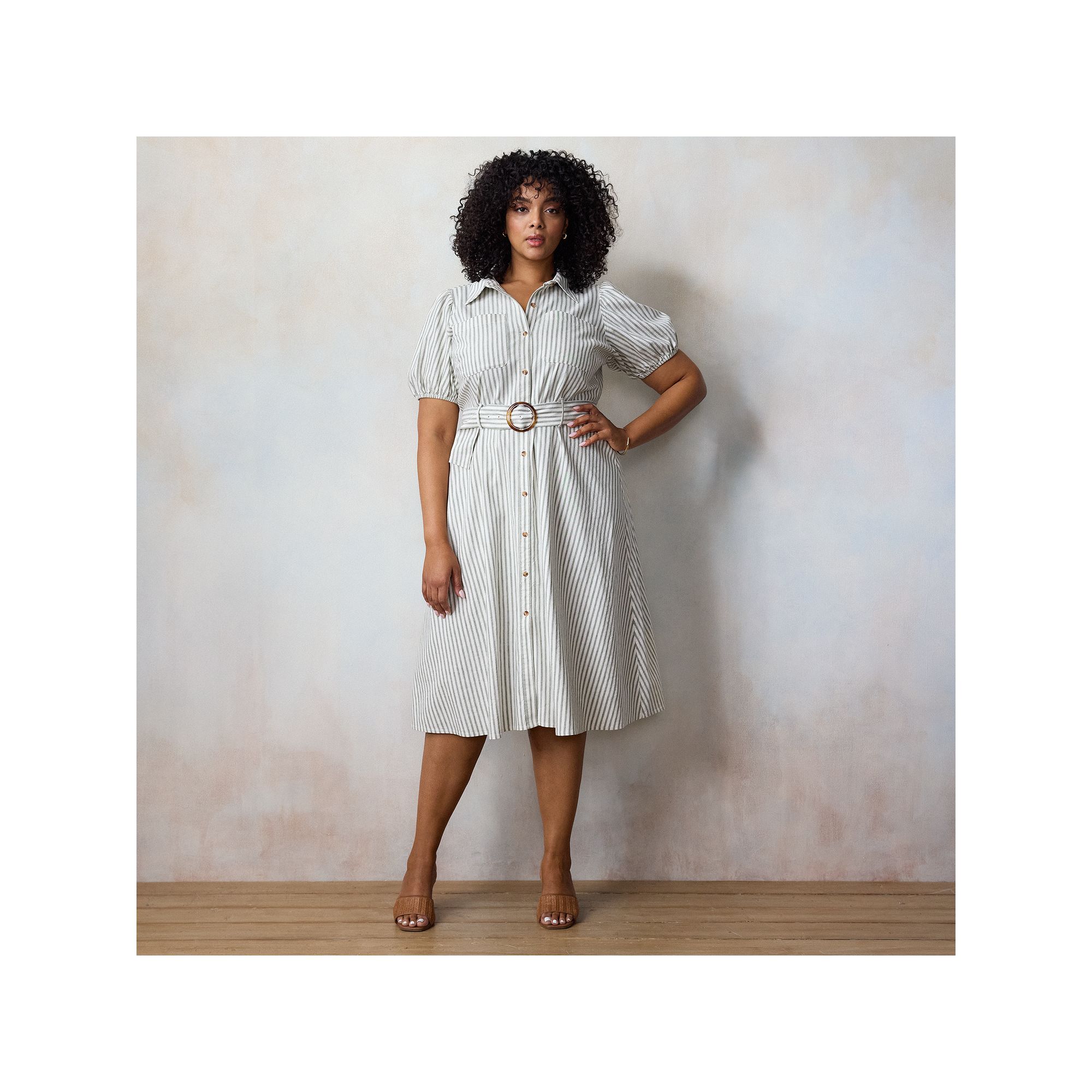 Plus Size LC Lauren Conrad Utility Midi Dress, Womens, Size: 1XL, Green Mo