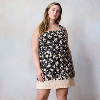 Plus Size LC Lauren Conrad Square Neck Floral Shift Dress