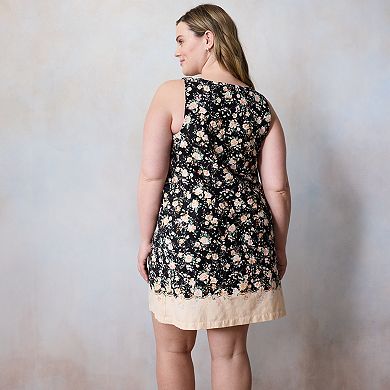 Plus Size LC Lauren Conrad Square Neck Floral Shift Dress