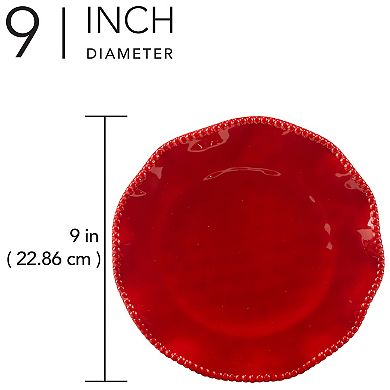 Certified International Perlette Red 4 pc Salad Plate Set