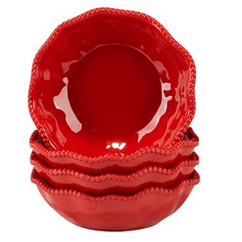 Certified International Perlette Red 4 Bowls Set
